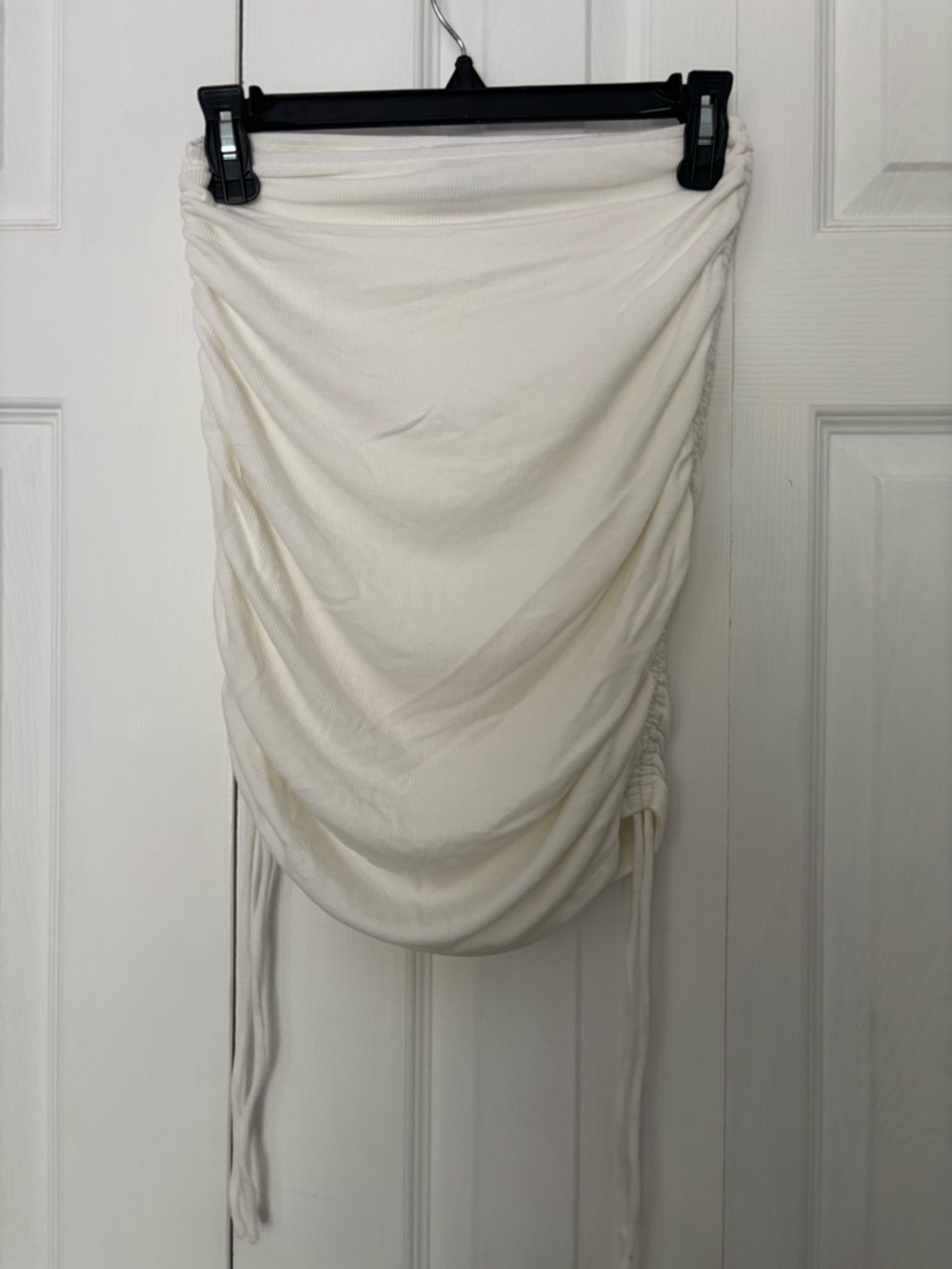 Princess Polly Off-White Ruched Drawstring Tube Top